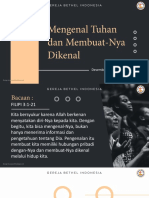 Mengenal Tuhan Dan MembuatNya Dikenal