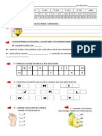 Atividade de alfabetização com perguntas sobre nome, números e festa de aniversário