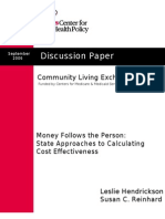 Nursing Home Transition (NHT) cost effectiveness 2008