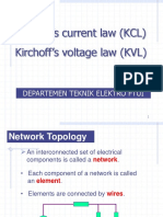 Kirchoff's Current Law (KCL) Kirchoff's Voltage Law (KVL) : Departemen Teknik Elektro Ftui
