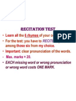 6 Rhymes Those Six My Choice.: Recitation Test