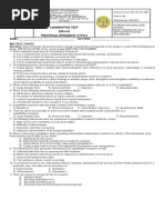 Summative Test (M1-4) Practical Research Ii (TVL) : Schools Division of Pampanga