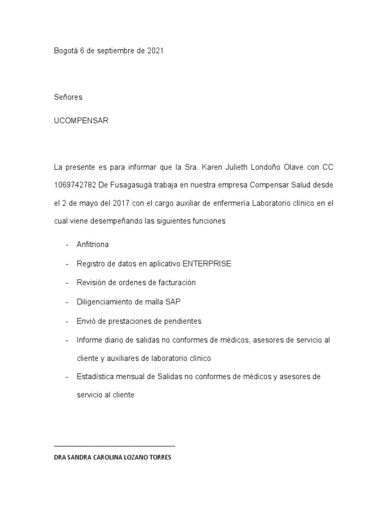 Carta de Funciones PDF