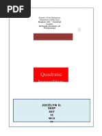 Quadratic Inequalities: Jocelyn D. Isip