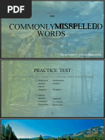 Commonly Words Mispelled Misspelled: Midterm Exam