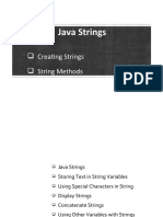 Java Strings: Creating Strings String Methods