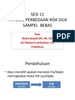 Sesi 11 Analisis Perbedaan Risk Dua Sampel Bebas