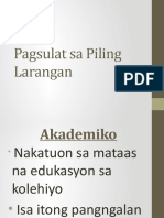 Akademiko-Pagsulat sa Piling Larangan