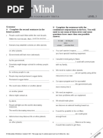 Mastermind 2 Unit 2 Grammar and Vocabulary Test A