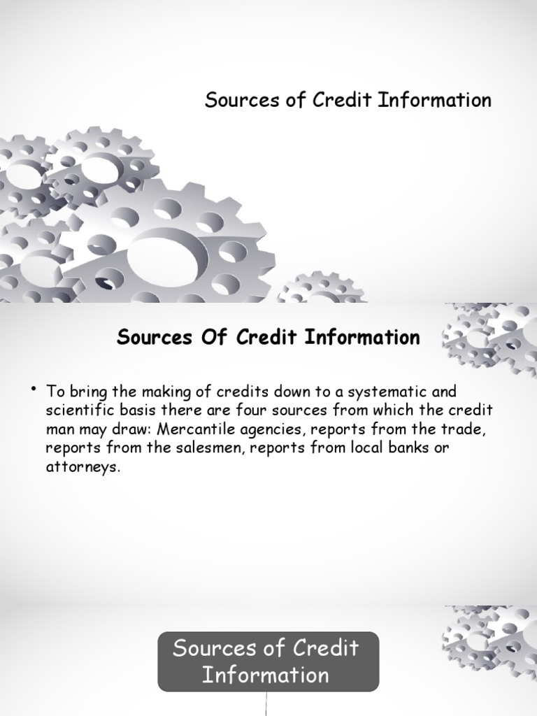 Key Sources of Credit Information | PDF | Credit | Finance & Money ...