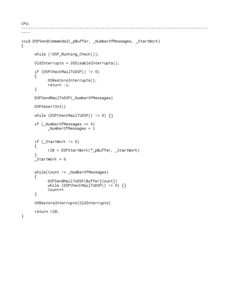 DSP Command Sending Function Code | PDF | Computers