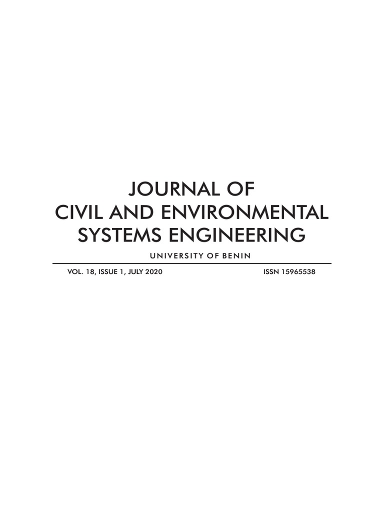 Journal of Civil & Environmental Systems Engineering 2021 | PDF ...