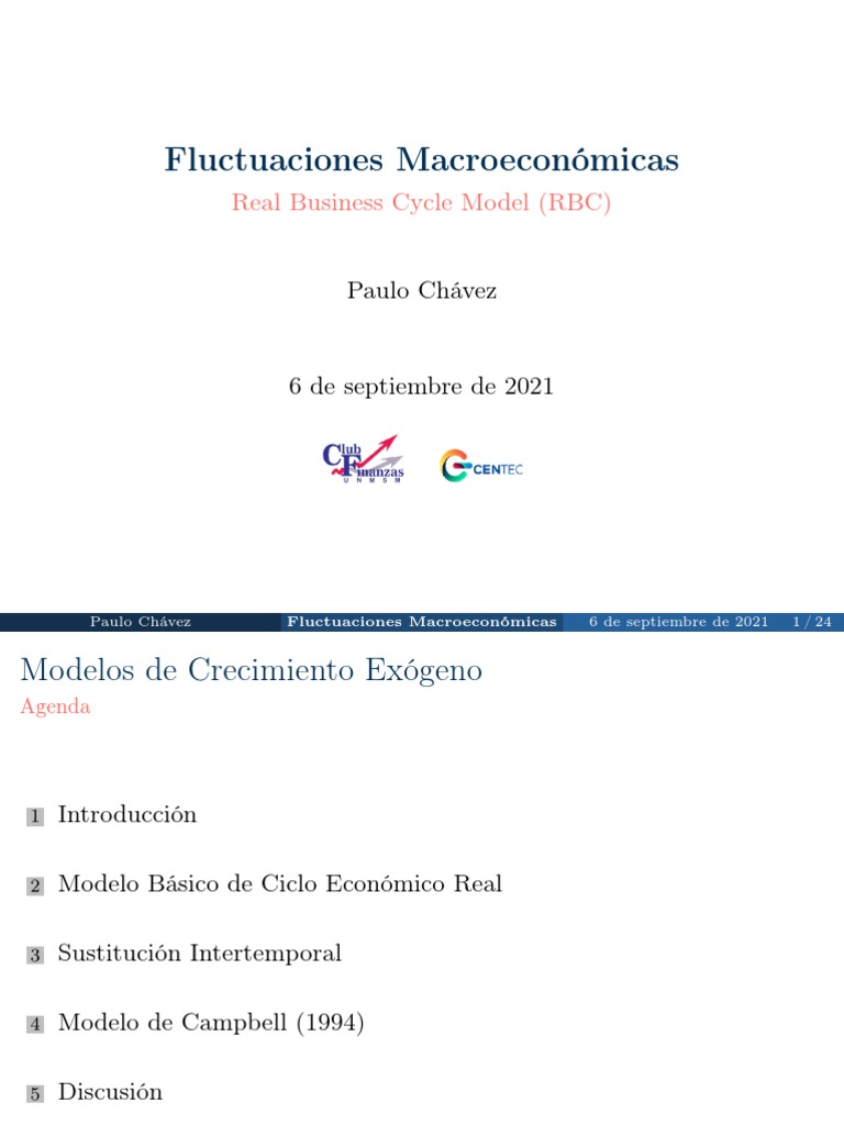 Modelos RBC y Ciclos Económicos | PDF | Macroeconómica | Ciclo comercial