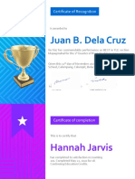 Certificate of Recognition Sample - PPT