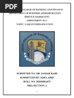 Hailey College of Banking and Finance Department of Business Administration Service Marketing Assignment No 1 Topic: Case Studies Solution