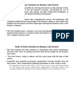 Roles of Data Scientists in Business and Society