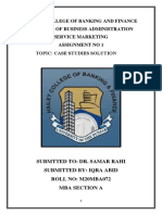 Hailey College of Banking and Finance Department of Business Administration Service Marketing Assignment No 1 Topic: Case Studies Solution