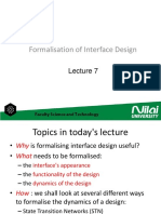 Formalisation of Interface Design