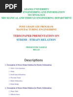 Term Paper Presentation On: Stress - Strain Relation