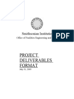 Project Deliverables Format: Smithsonian Institution