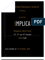 IMPLICA Management Cultural Festival Schedule