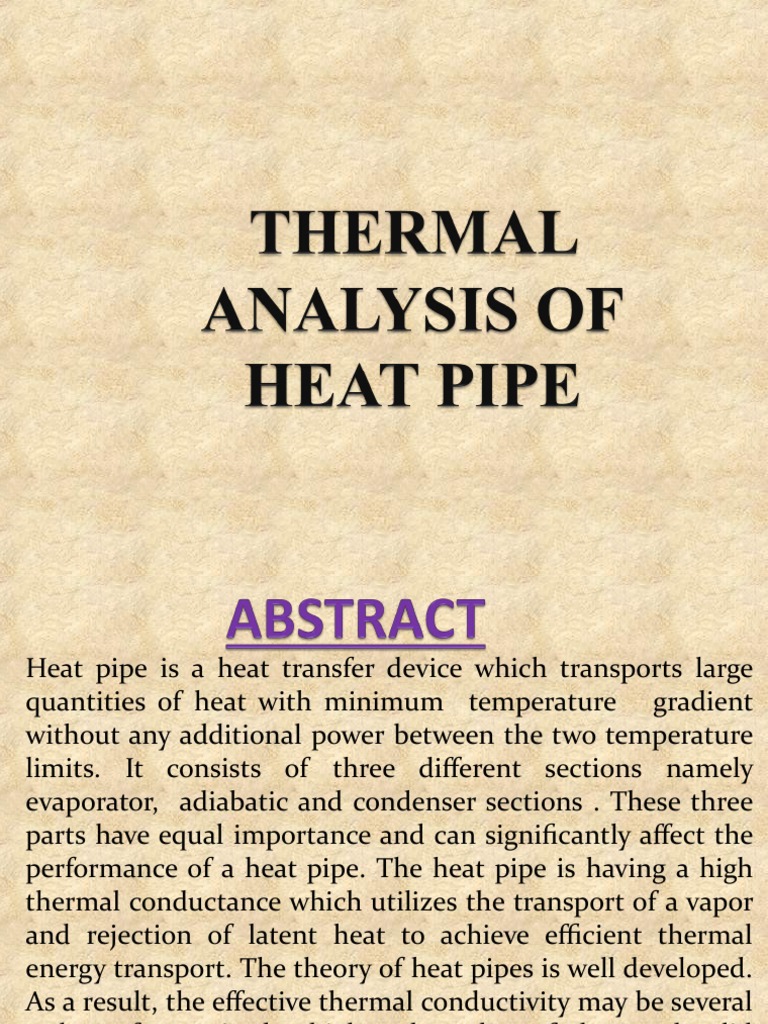 Heat Pipe Fabrication and Analysis | PDF | Heat | Heat Transfer