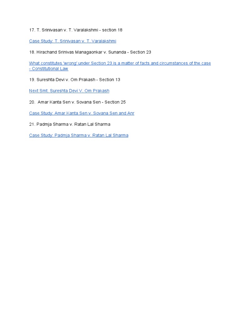 Key Case Studies in Family Law | PDF