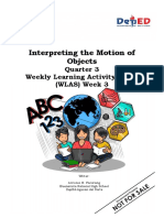 Interpreting The Motion of Objects: Quarter 3 Weekly Learning Activity Sheet (WLAS) Week 3