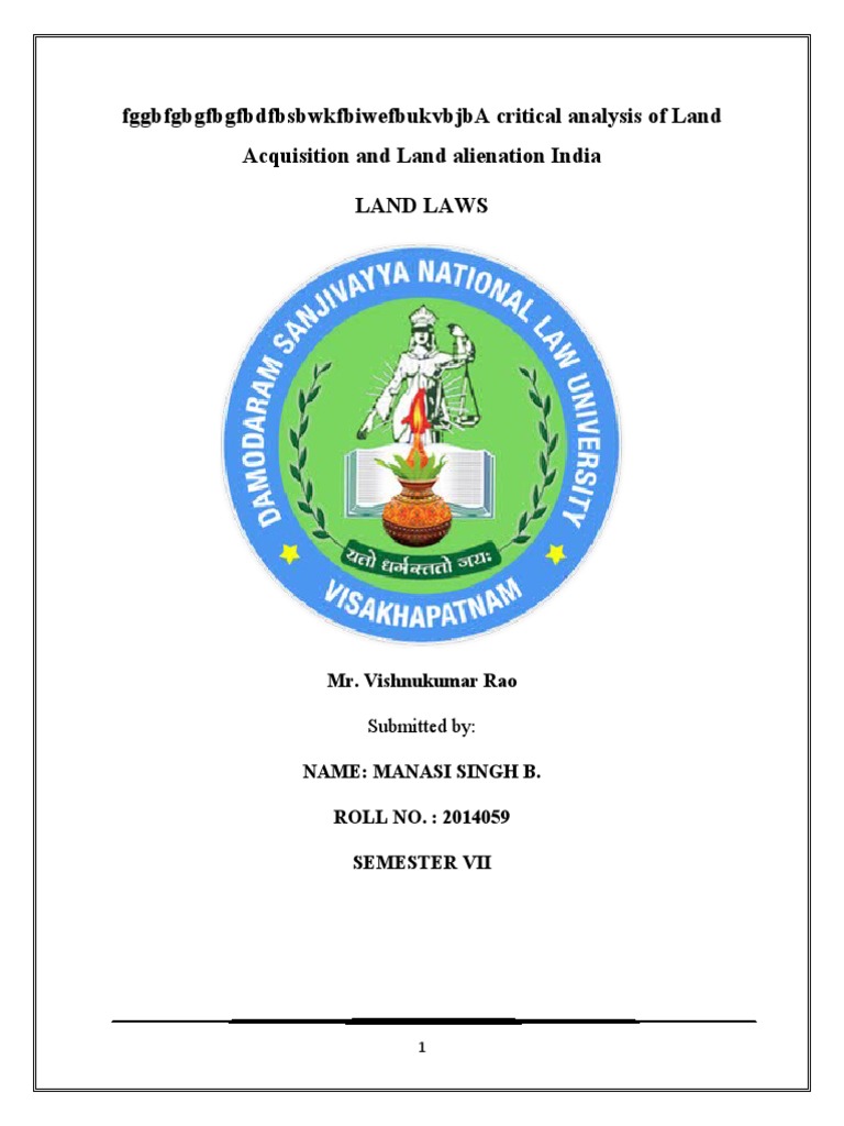 Land Laws Project PDF Eminent Domain Property