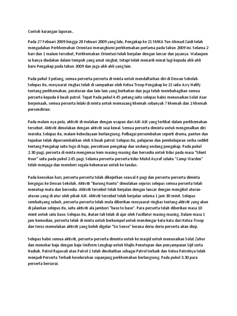 Contoh Karangan Laporan Pdf