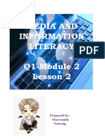 Media and Information Literacy Q1-Module 2 Lesson 2: Prepared By: Marveneth Nawong
