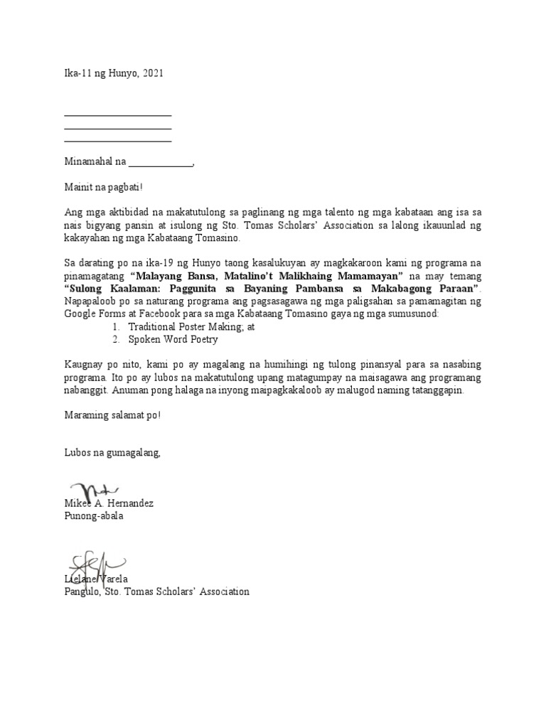 Solicitation Letter | PDF