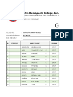 Gradesheet: Metro Dumaguete College, Inc