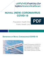 Novel (New) Coronavirus COVID-19: Population Health Division Public Health Unit
