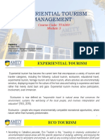 Experiential Tourism Management: Course Code: TTA207