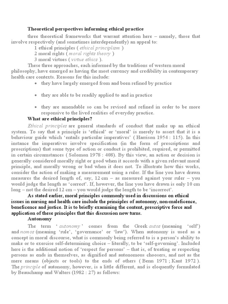 Ethical Frameworks in Healthcare Practice | PDF | Crime & Violence ...