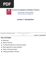 15.415x Foundations of Modern Finance: Lecture 1: Introduction