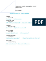 UNIT 8. Task 1. Use The Prompts To Write Conversations. .: Example: Why / Don't / Watch TV Good / Idea