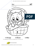 Kitten in A Basket Color-By-Number Coloring Page