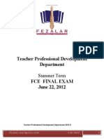 Teacher Professional Development Department: Summer Term