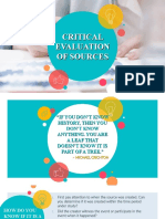 Critical Evaluation of Sources
