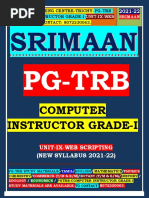 Pg-Trb-Computer Instructor Grade-I-Unit-9-Web Scripting Study Material (2021-2022) - Srimaan Coaching Centre-Trichy-To Contact-8072230063