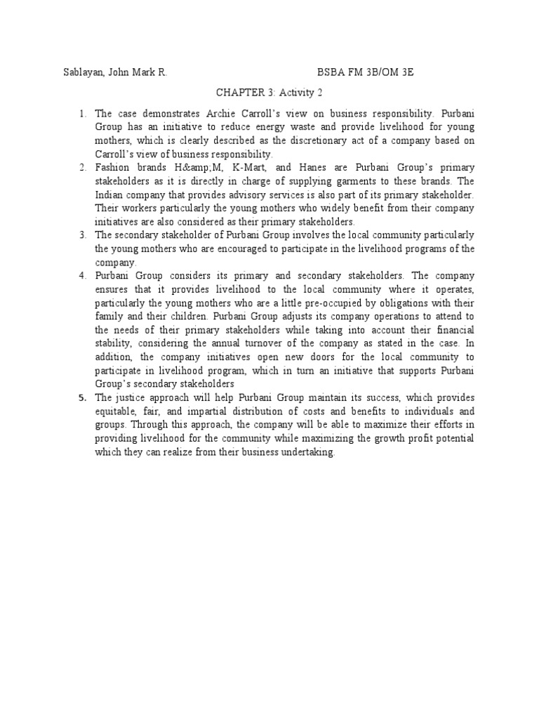 Chapter 3 Activity 2 | PDF