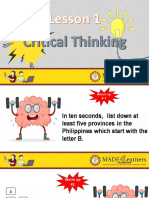 Lesson 1 - Critical Thinking