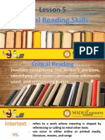 Lesson 5 - Critical Reading Skills