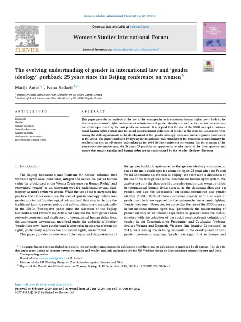 Gender Paper Published | PDF | Gender Studies | Gender