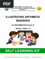 Illustrating Arithmetic Sequence: For MATHEMATICS Grade 10 Quarter 1/week 1.b