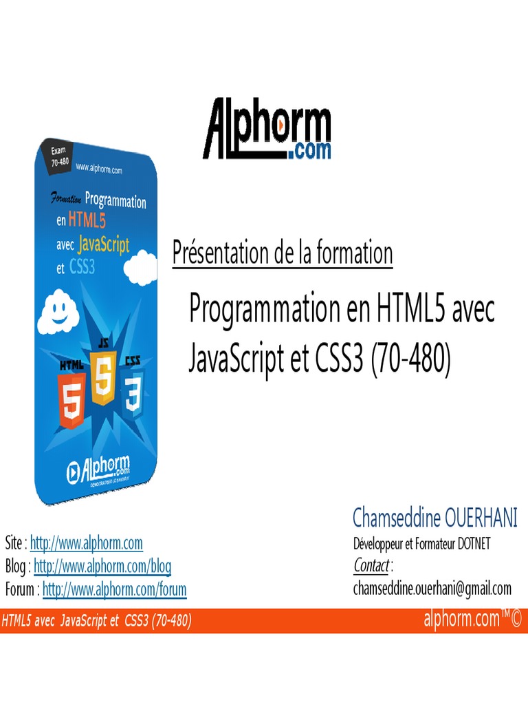 Support de La Formation HTML5, CSS 3 Et JavaScript (70-480) - SS | PDF ...