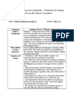 Module I: Thinking Like A Historian - Worksheet For Primary Sources On The Tejeros Convention