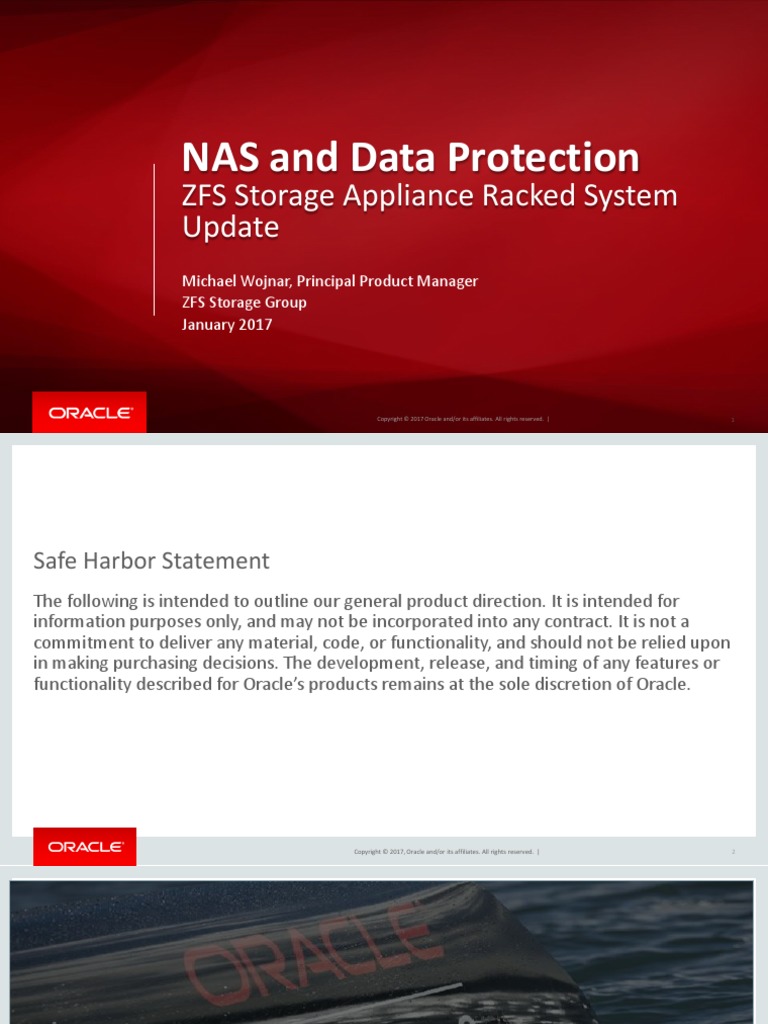 NAS and Data Protection ZFS Storage Appliance Racked System Update